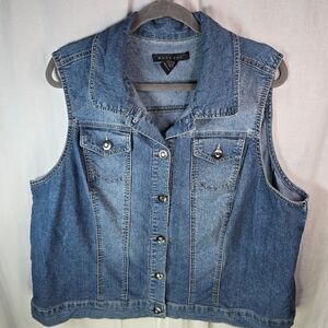 Baccini Womens_Denim Sleeveless Buttondown Vest/Shirt Size 22/24W